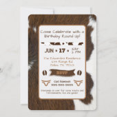 アニマルプリントキャトルスタンピードブラウン誕生日 招待状 (裏面)