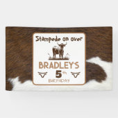 アニマルプリントキャトルスタンピードブラウン誕生日 横断幕 (横)