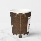 アニマルプリントキャトルスタンピードブラウン誕生日 紙コップ (右)