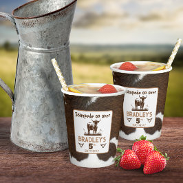 アニマルプリントキャトルスタンピードブラウン誕生日 紙コップ