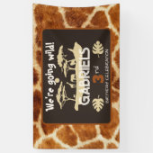 アニマルプリントキリン誕生日バナー 横断幕 (縦)