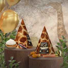 アニマルプリントキリン誕生日パーティーハット パーティーハット