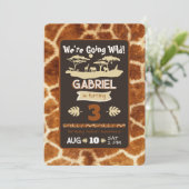 アニマルプリントキリン誕生日招待状 招待状 (スタンド正面)