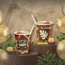 アニマルプリントキリン誕生日紙カップ 紙コップ