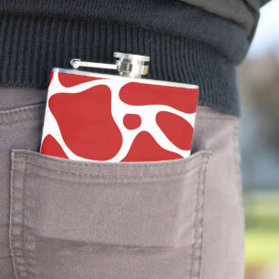 アニマルプリントキリン赤と白パターン フラスク