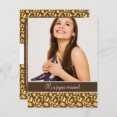 アニマルプリントキンセアニェラパーティの招待状 招待状 (正面/裏面)