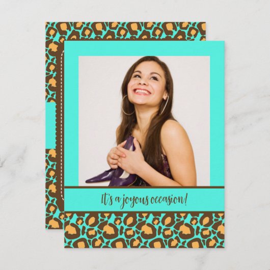 アニマルプリントキンセアニェラパーティの招待状 招待状 (正面/裏面)