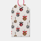 アニマルプリントクリスマスオーナメントパターンデザイン ギフトタグ (正面)