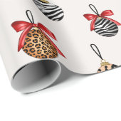 アニマルプリントクリスマスオーナメントパターンデザイン ラッピングペーパー (ロールコーナー)