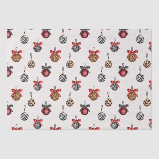 アニマルプリントクリスマスオーナメントパターンデザインWr 薄葉紙 (正面)