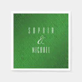 アニマルプリントグパーソナライズされたリーングリッターグラム スタンダードカクテルナプキン