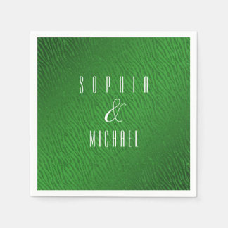 アニマルプリントグパーソナライズされたリーングリッターグラム スタンダードカクテルナプキン