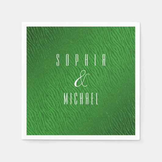 アニマルプリントグパーソナライズされたリーングリッターグラム スタンダードカクテルナプキン (正面)