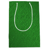 アニマルプリントグリーングリッターグラム ミディアムペーパーバッグ (正面)