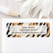 アニマルプリントサファリをテーマにした誕生日差出人住所 ラベル (インサイチュ)