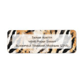 アニマルプリントサファリをテーマにした誕生日差出人住所 ラベル (正面)