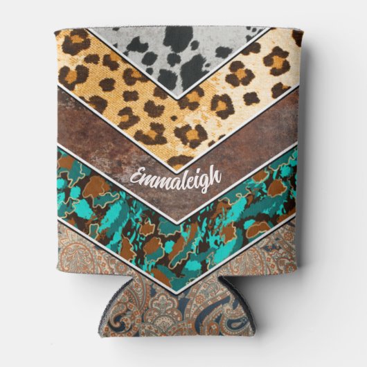 アニマルプリントサブリメーションミックス モノグラム 缶クーラー (正面)