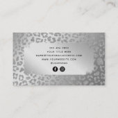 アニマルプリントシルバーグラムグリッターソーシャルメディア 名刺 (裏面)