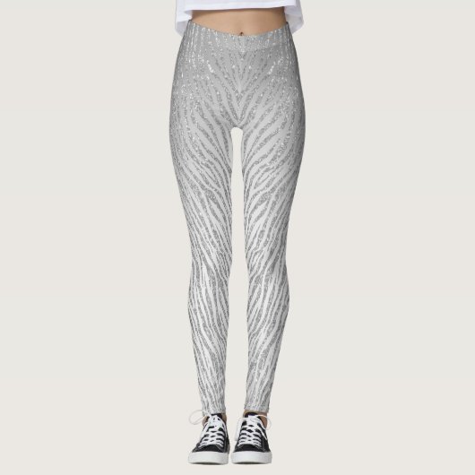 アニマルプリントシルバーグリッターグラムレギンス レギンス (正面)