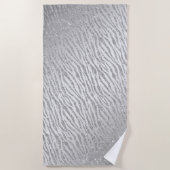 アニマルプリントシルバーグリッターグラム ビーチタオル (正面)