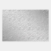 アニマルプリントシルバーグリッターグラム ラッピングペーパーシート (正面)