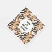 アニマルプリントジャングルサファリをテーマにした誕生日パーティー スタンダードランチョンナプキン (角)