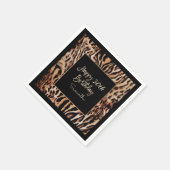 アニマルプリントスタイリッシュ30歳の誕生日パーティー スタンダードカクテルナプキン (角)