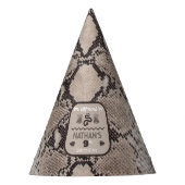 アニマルプリントスネークトープ誕生日 パーティーハット (正面)