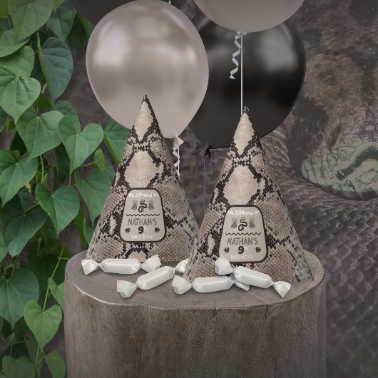 アニマルプリントスネークトープ誕生日 パーティーハット