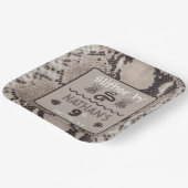 アニマルプリントスネークトープ誕生日 ペーパープレート (傾斜あり)