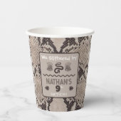 アニマルプリントスネークトープ誕生日 紙コップ (正面)