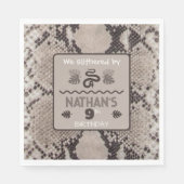 アニマルプリントスネーク誕生日紙ナプキン スタンダードランチョンナプキン (正面)