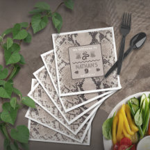 アニマルプリントスネーク誕生日紙ナプキン