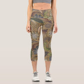 アニマルプリントセージと金ゴールドファンタジーペイズリー カプリレギンス (正面)