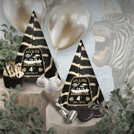 アニマルプリントゼブラバースデーパーティーハット パーティーハット