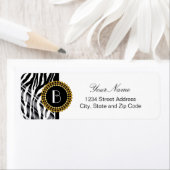 アニマルプリントゼブラパターンとモノグラム ラベル (インサイチュ)