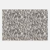 アニマルプリントゼブラブラック&クリーム ラッピングペーパーシート (正面3)