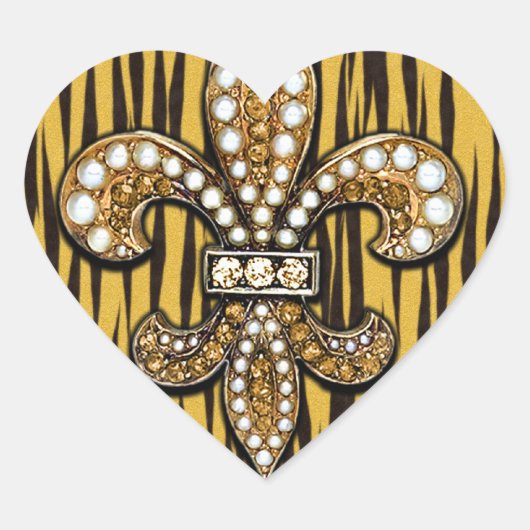 アニマルプリントタイガーフルーアディリスジュエル ハートシール (正面)