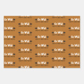 アニマルプリントタイガー誕生日ラップ紙シート3セット ラッピングペーパーシート (正面3)