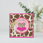 アニマルプリントトゥサファリベビーシャワー 招待状 (スタンド正面)