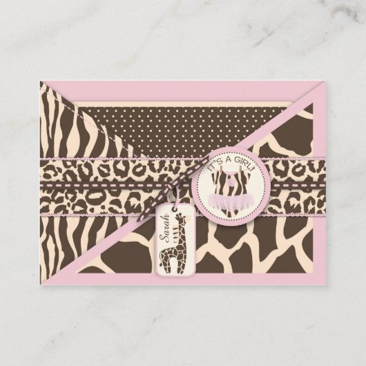 アニマルプリントトゥットクロセスラインおむつラッフルチケット エンクロージャーカード (裏面)