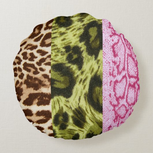 アニマルプリントトリオラウンド装飾用クッション ラウンドクッション (裏面)