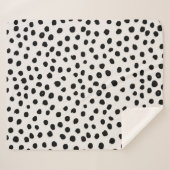 アニマルプリントドットブラックアンドホワイトダルマシアン シェルパブランケット (正面(横))