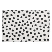 アニマルプリントドットブラックアンドホワイトダルマシアン 枕カバー (裏面)
