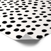 アニマルプリントドットブラックアンドホワイトダルマチア ポスター (角)