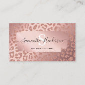 アニマルプリントバラ金ゴールドグラムグリッターソーシャルメディア 名刺 (正面)