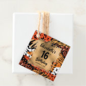 アニマルプリントパターン16誕生日 パーソナライズされた フェイバータグ (インサイチュ)