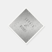 アニマルプリントパーソナライズされたシルバーグリッターグラム スタンダードカクテルナプキン (角)