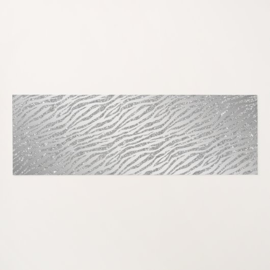 アニマルプリントパーソナライズされたシルバーグリッターグラム ヨガマット (裏面(横))