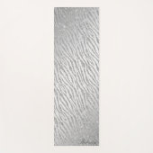 アニマルプリントパーソナライズされたシルバーグリッターグラム ヨガマット (正面)